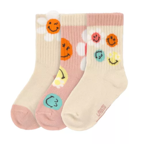 Chaussettes enfants (3 pcs) - SmileyWorld®, Rose (Lassig)