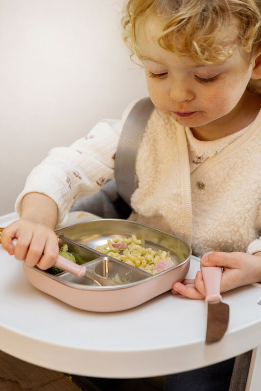 Assiette compartimentée en inox micro-ondable - Barbe à papa (Beaba) – Image 3