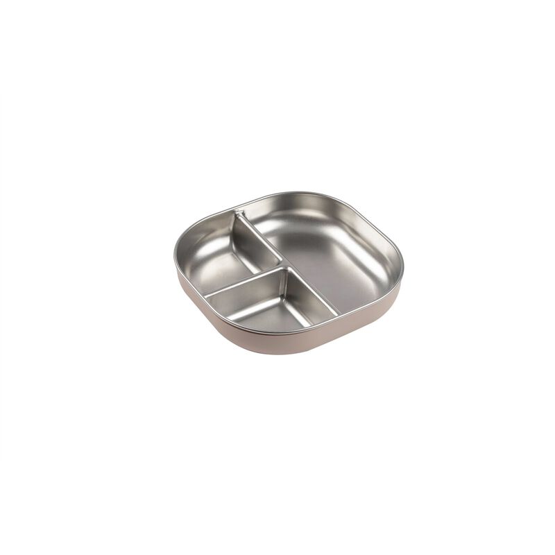 Assiette compartimentée en inox micro-ondable - Barbe à papa (Beaba)