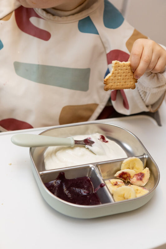 Assiette compartimentée en inox micro-ondable - Vert de gris (Beaba) – Image 2