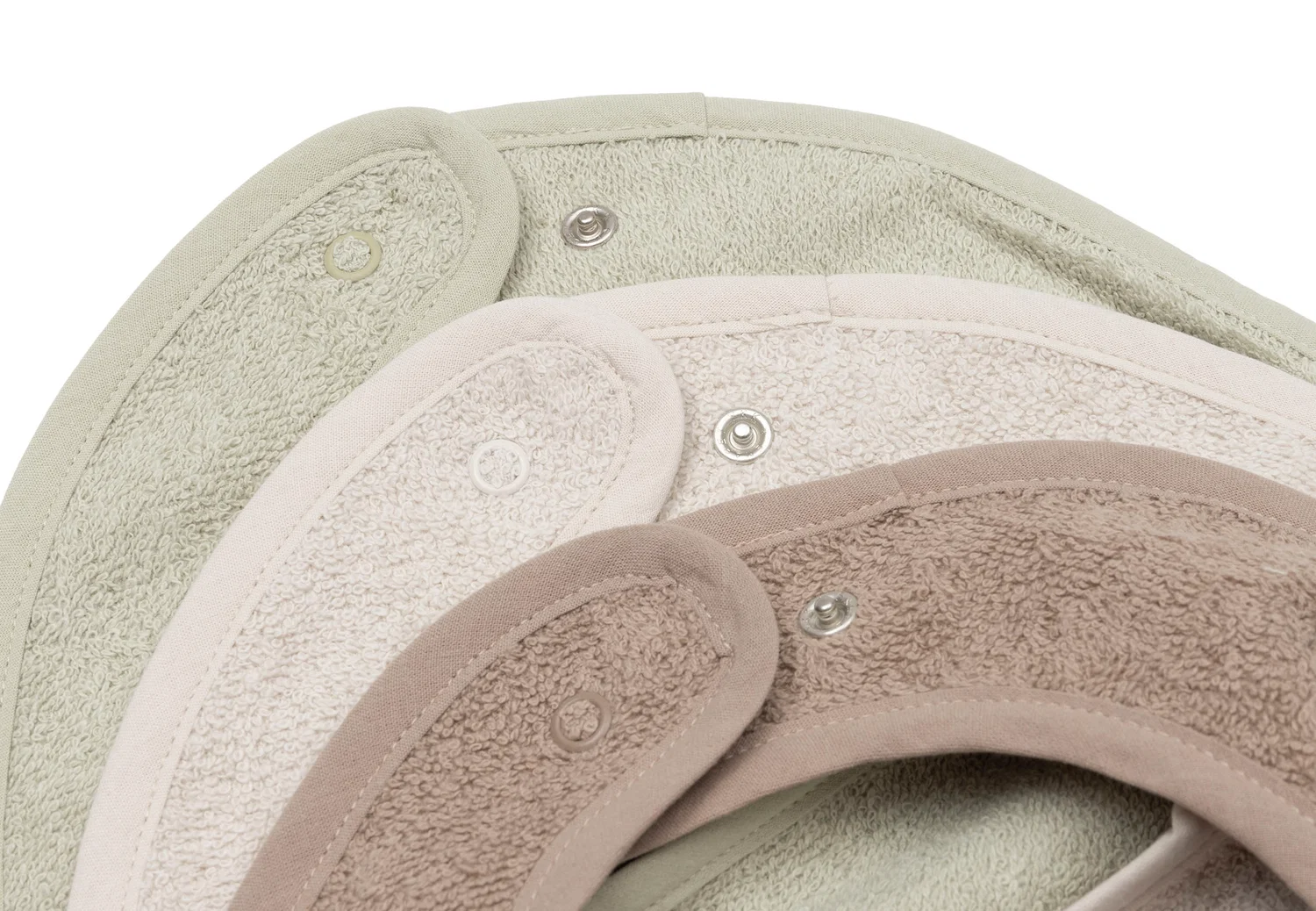 Bavoir Éponge - 3 Unités Sand/Matcha (Jollein) – Image 2