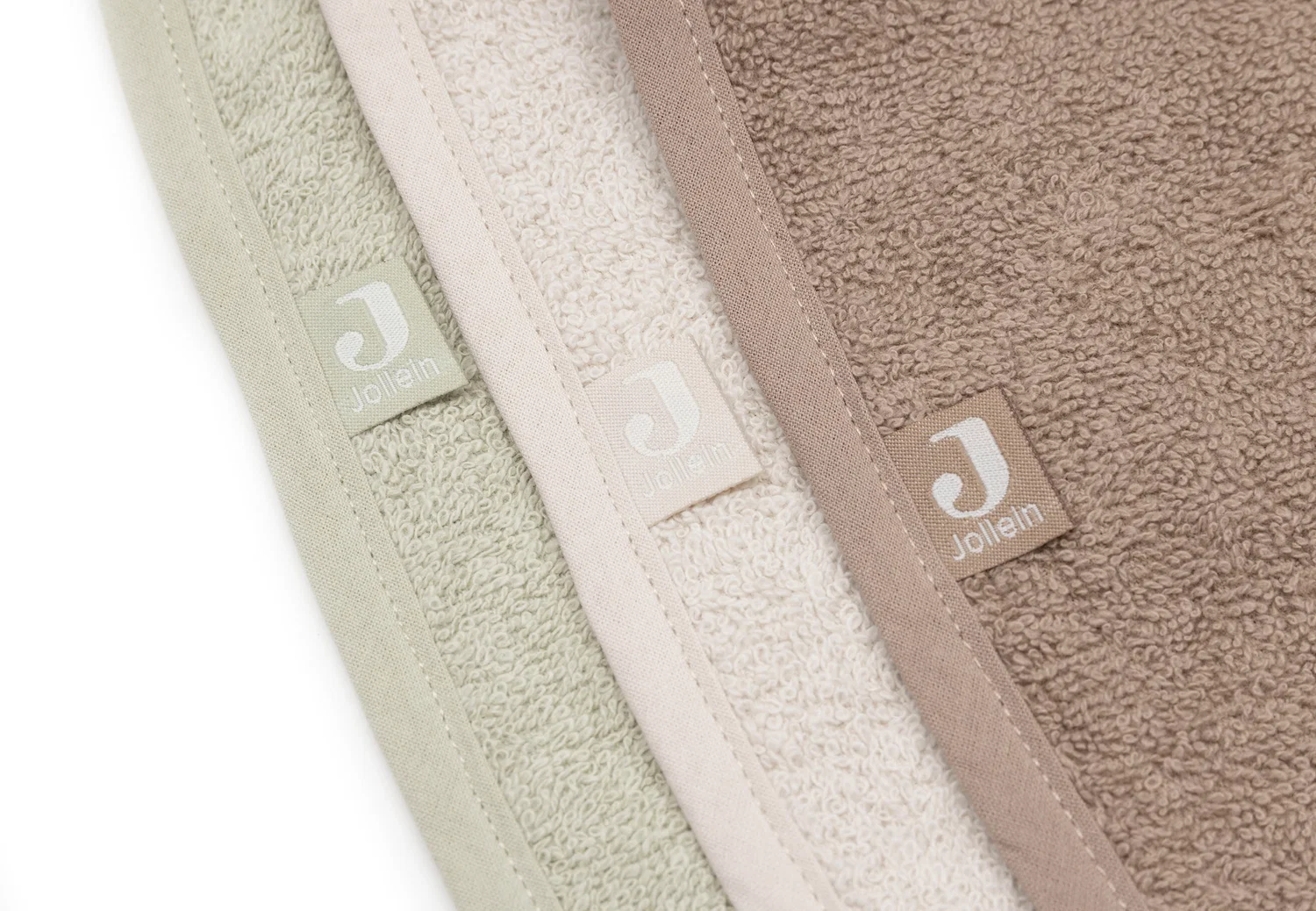 Bavoir Éponge - 3 Unités Sand/Matcha (Jollein) – Image 3