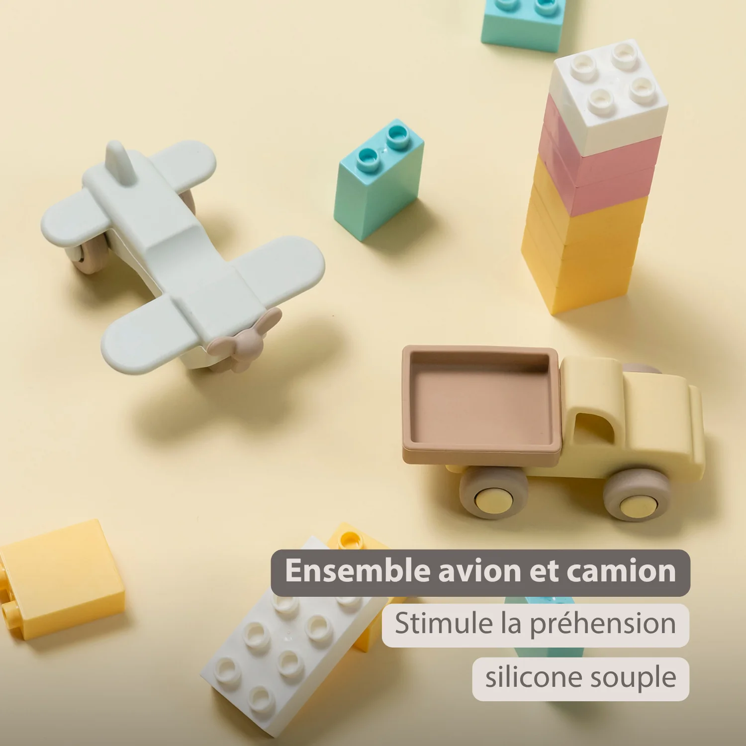 Camion et avion en silicone - Multicolore ( Nattou ) – Image 2