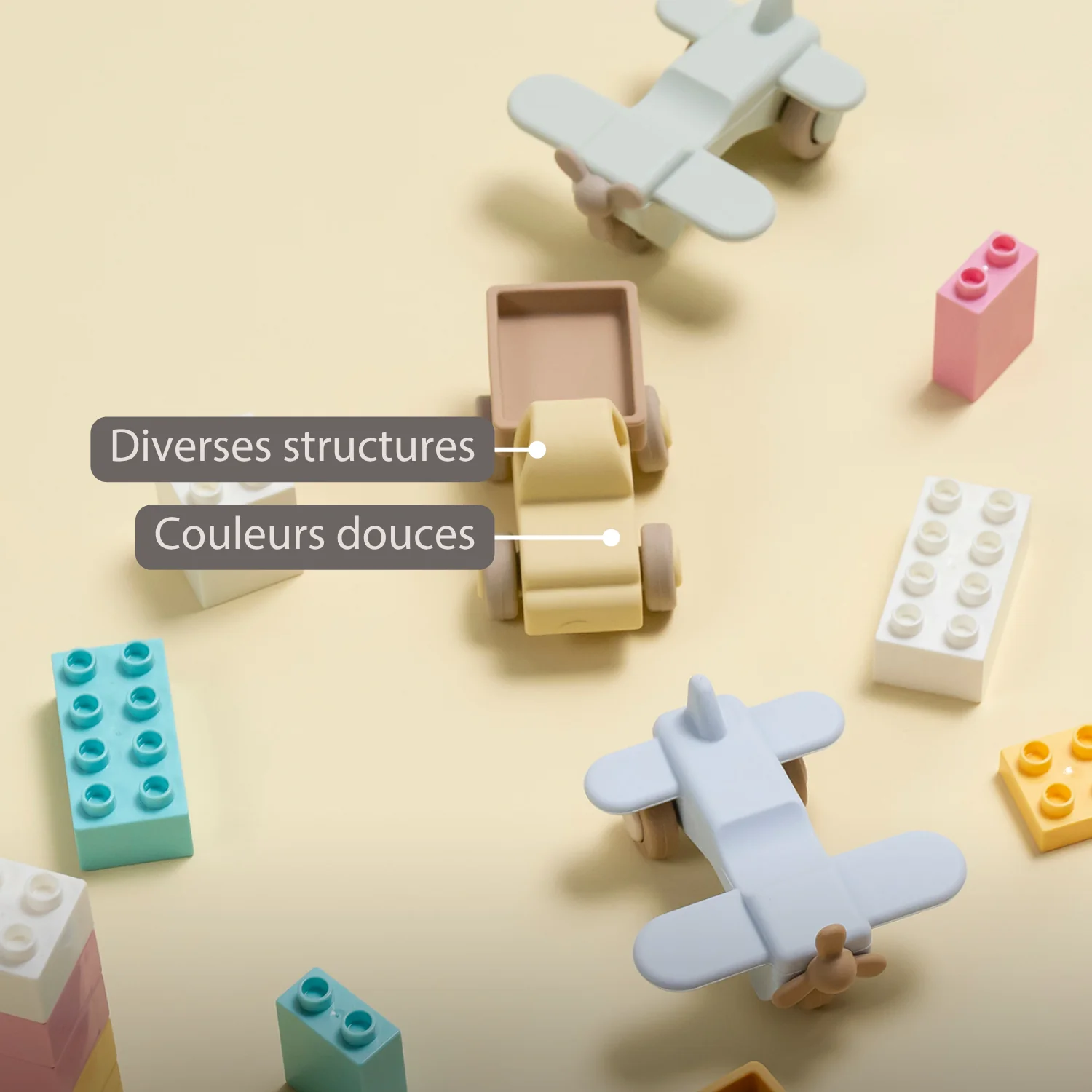 Camion et avion en silicone - Multicolore ( Nattou ) – Image 3