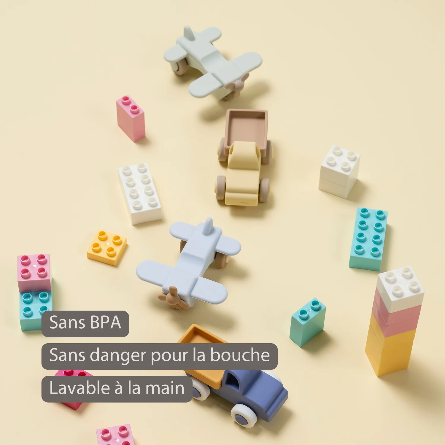 Camion et avion en silicone - Multicolore ( Nattou ) – Image 4