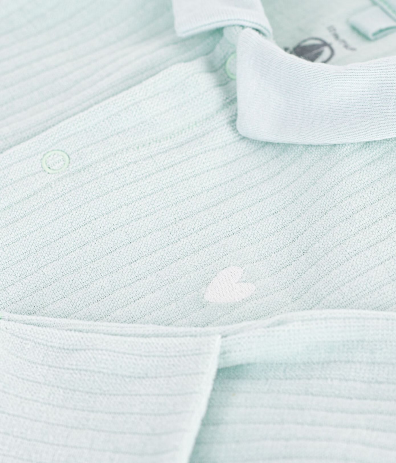 Pyjama bébé en velours avec col uni Vert Clair AW26 (Petit Bateau) – Image 2