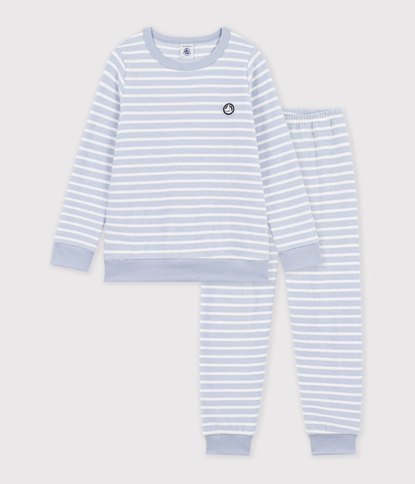 Pyjama enfant en coton éponge à rayures AW26 (Petit Bateau)