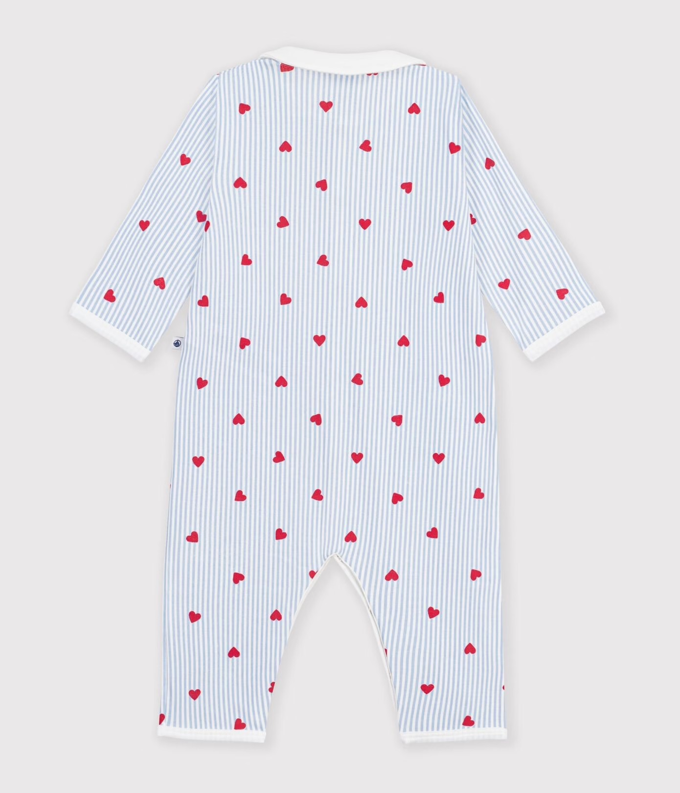 Pyjama bébé en coton sans pieds imprimé cœurs AW26 (Petit Bateau) – Image 2
