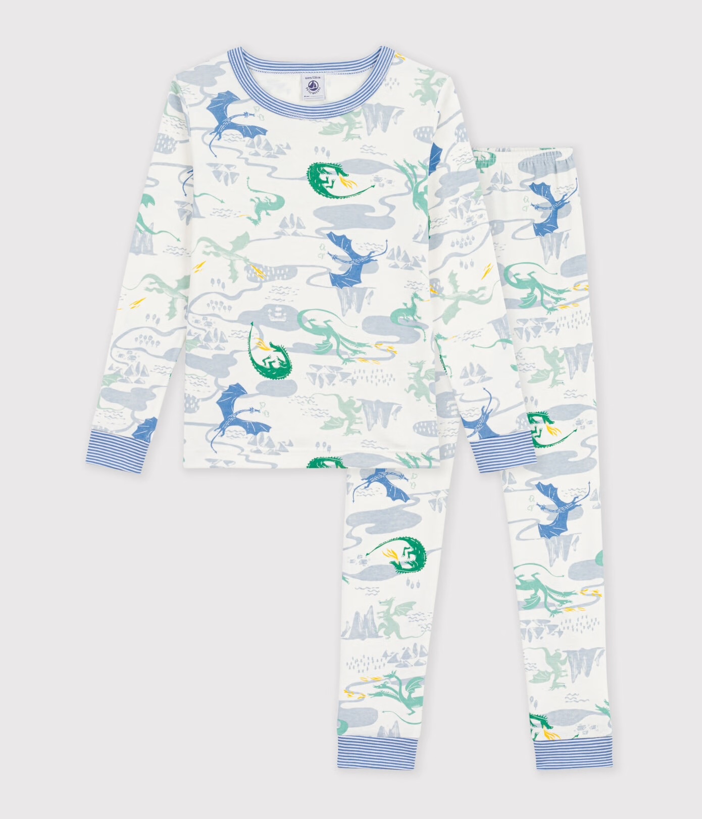 Pyjama très ajusté enfant en coton imprimé AW26 (Petit Bateau)