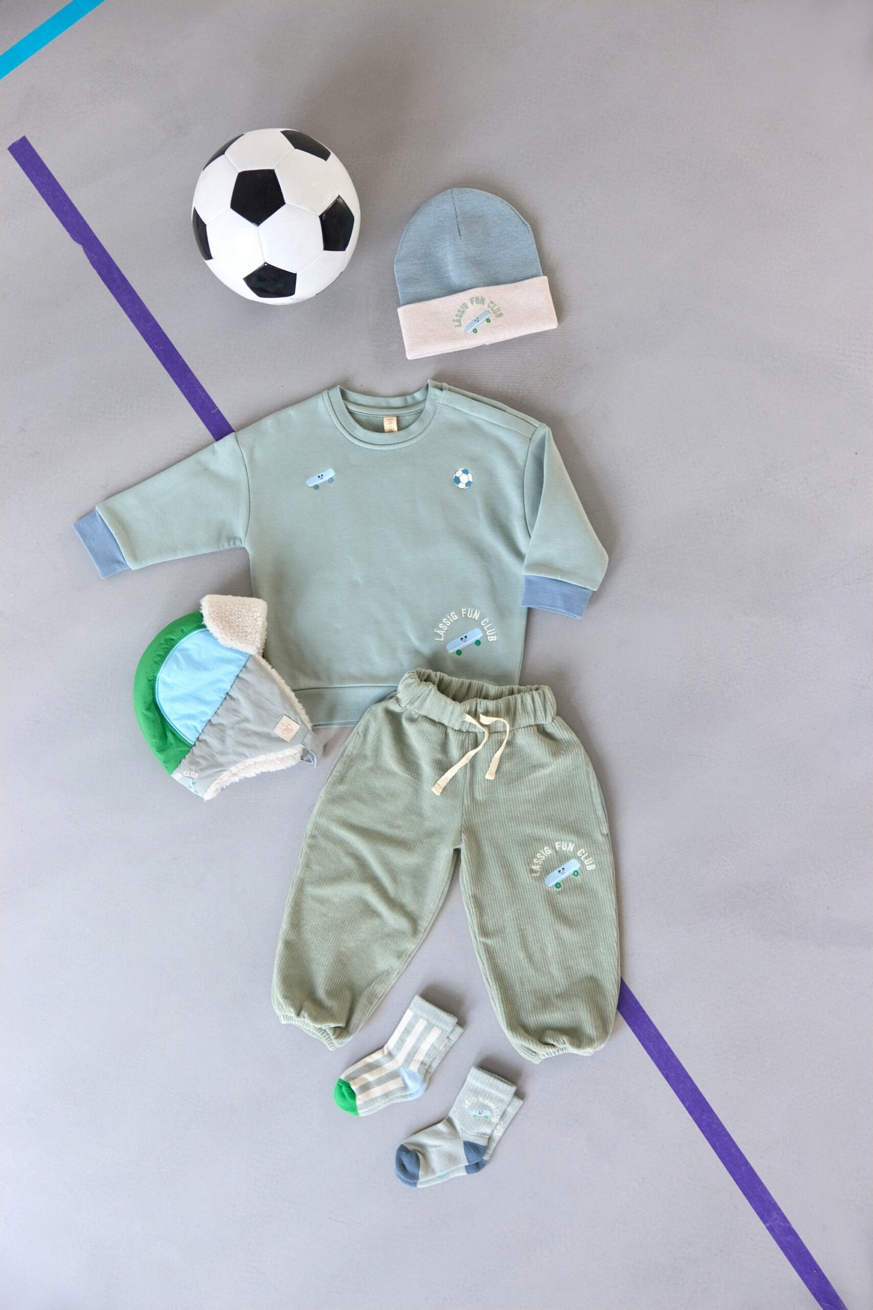 Sweat Enfants - Bio Coton, Skateboard bleu (Lassig) – Image 4