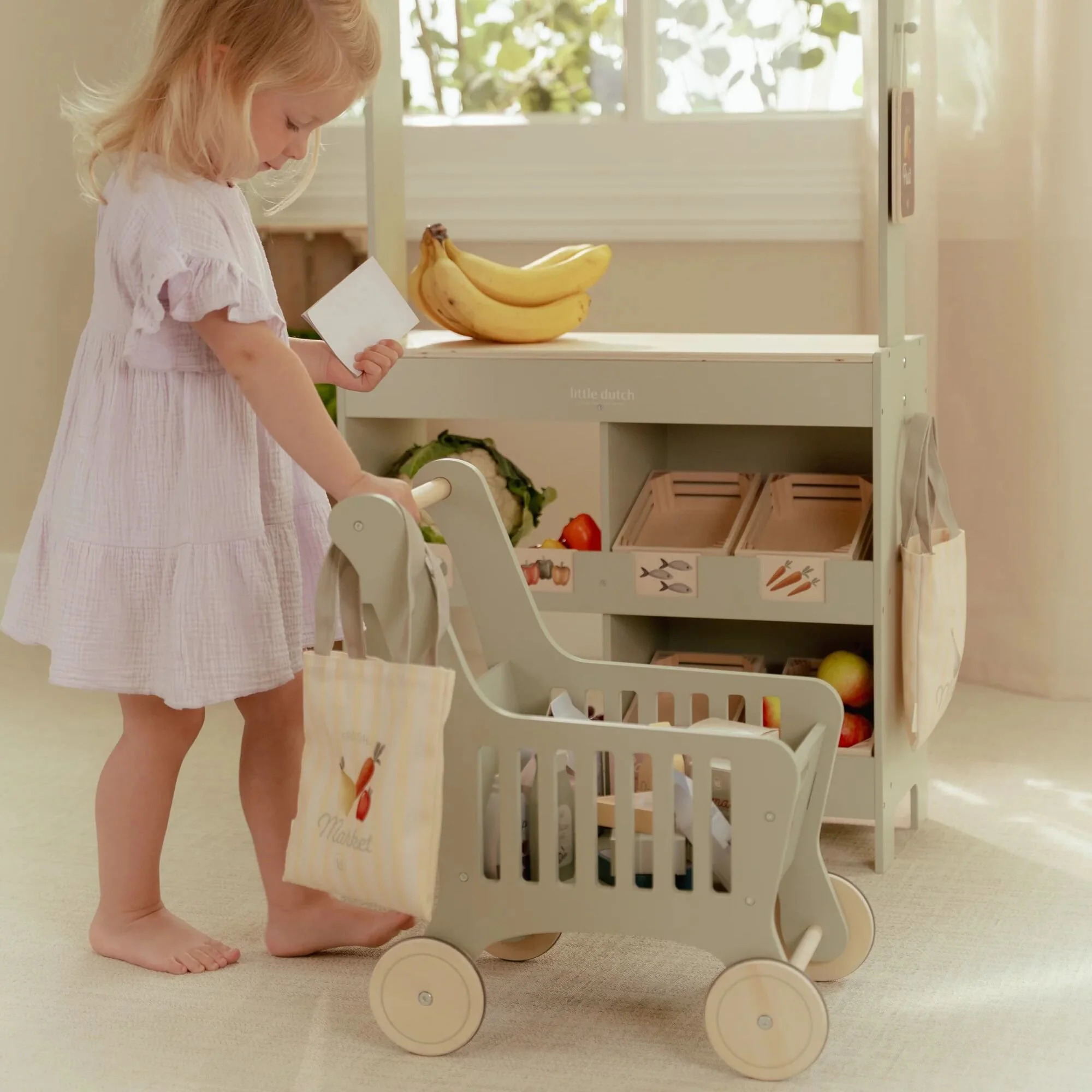 Caddie en bois - Vert (Little Dutch) – Image 6