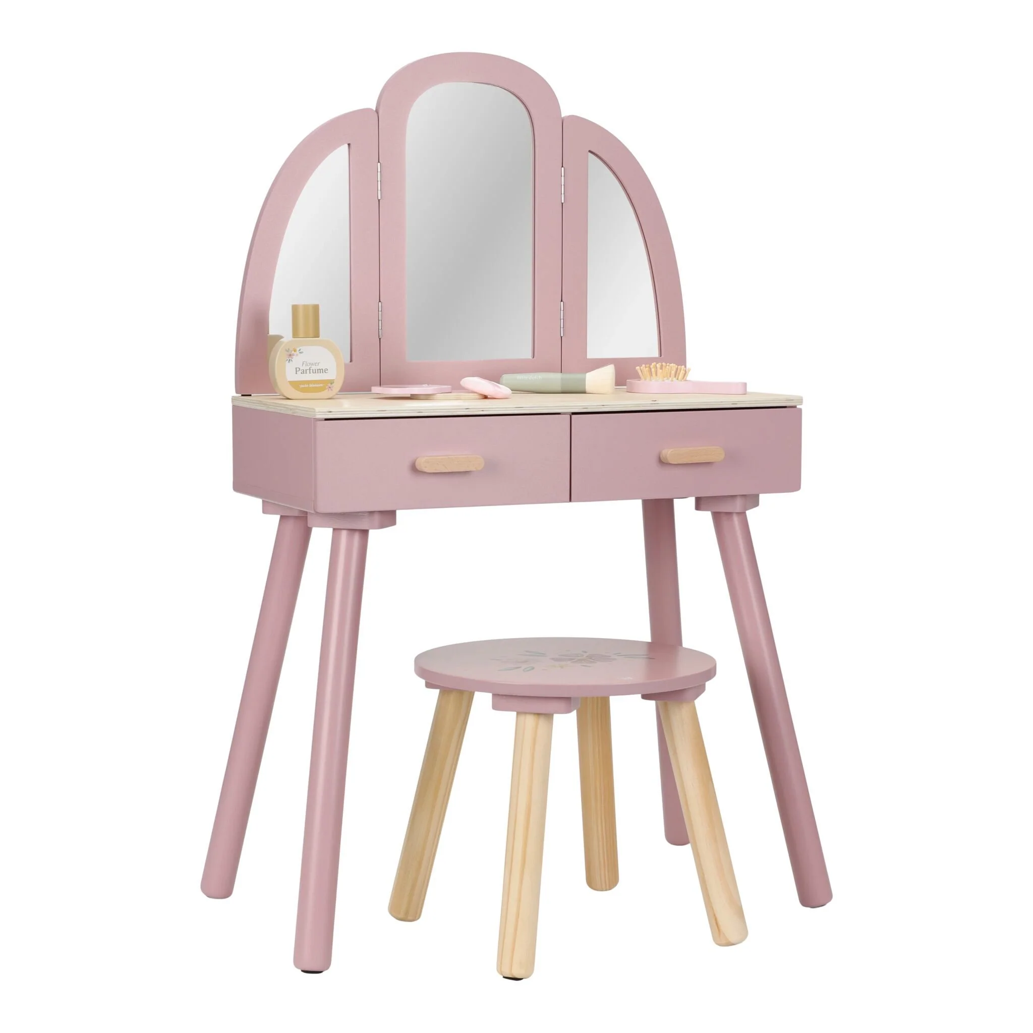 Grande coiffeuse en bois – Rose (Little Dutch)