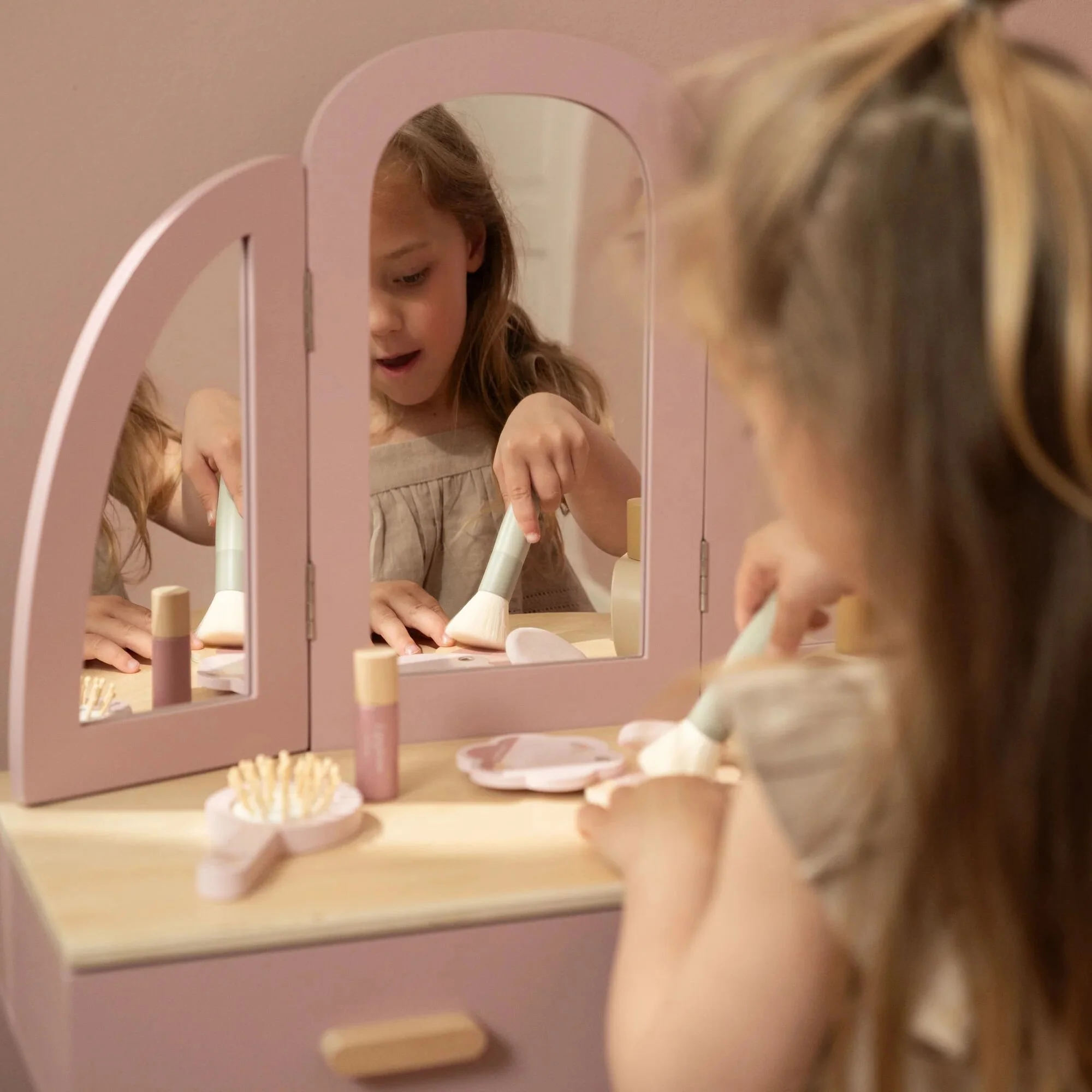Grande coiffeuse en bois – Rose (Little Dutch) – Image 2
