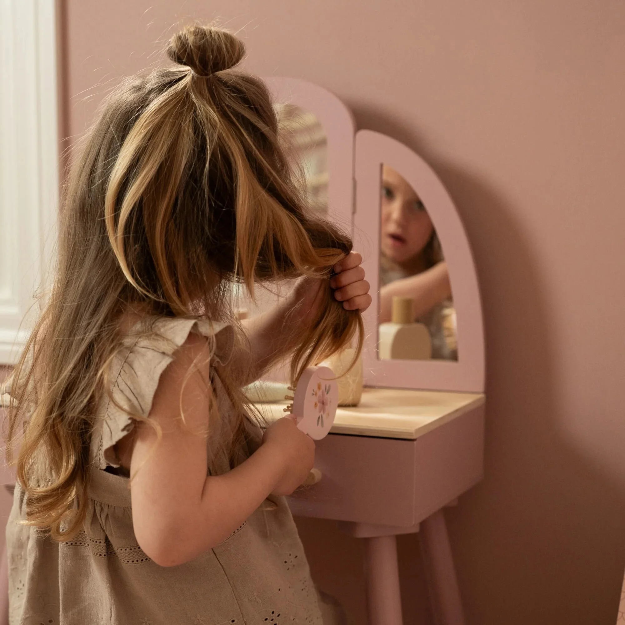 Grande coiffeuse en bois – Rose (Little Dutch) – Image 8