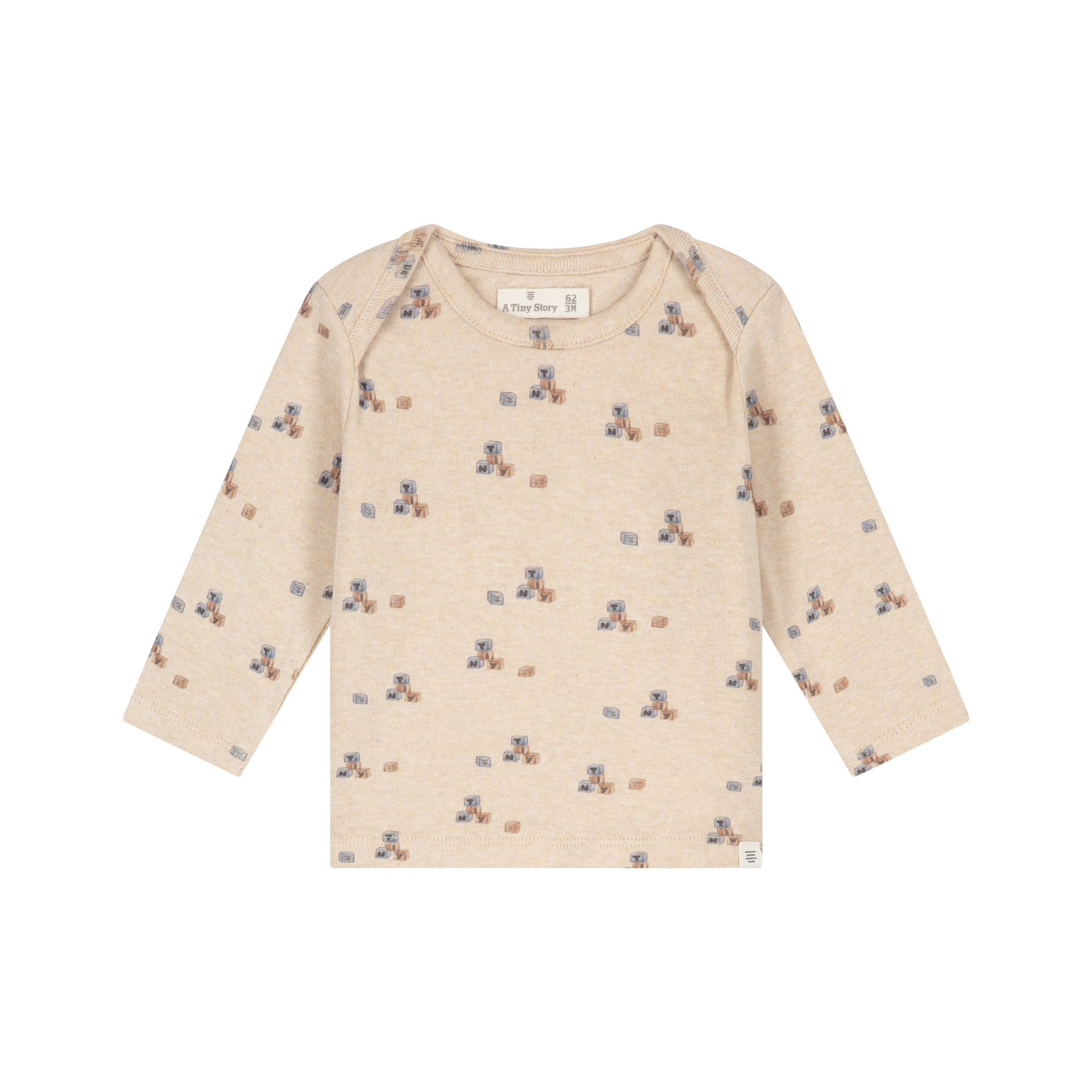 T-Shirt Bébé Long Sleeve - Beige Melange AW26 (Tiny Story)