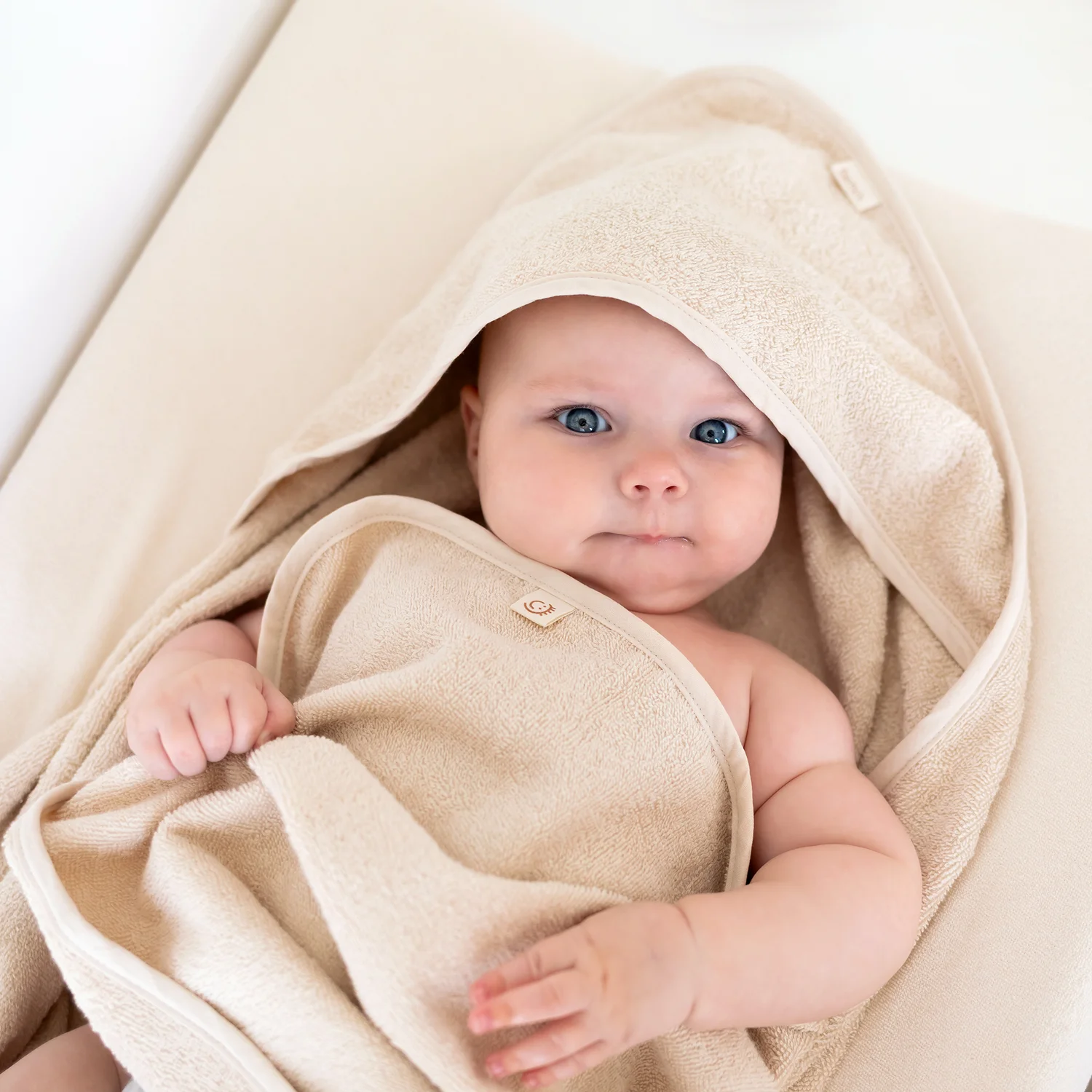 Cape de bain Éponge confort 90x90cm Cream (Bemini) – Image 4