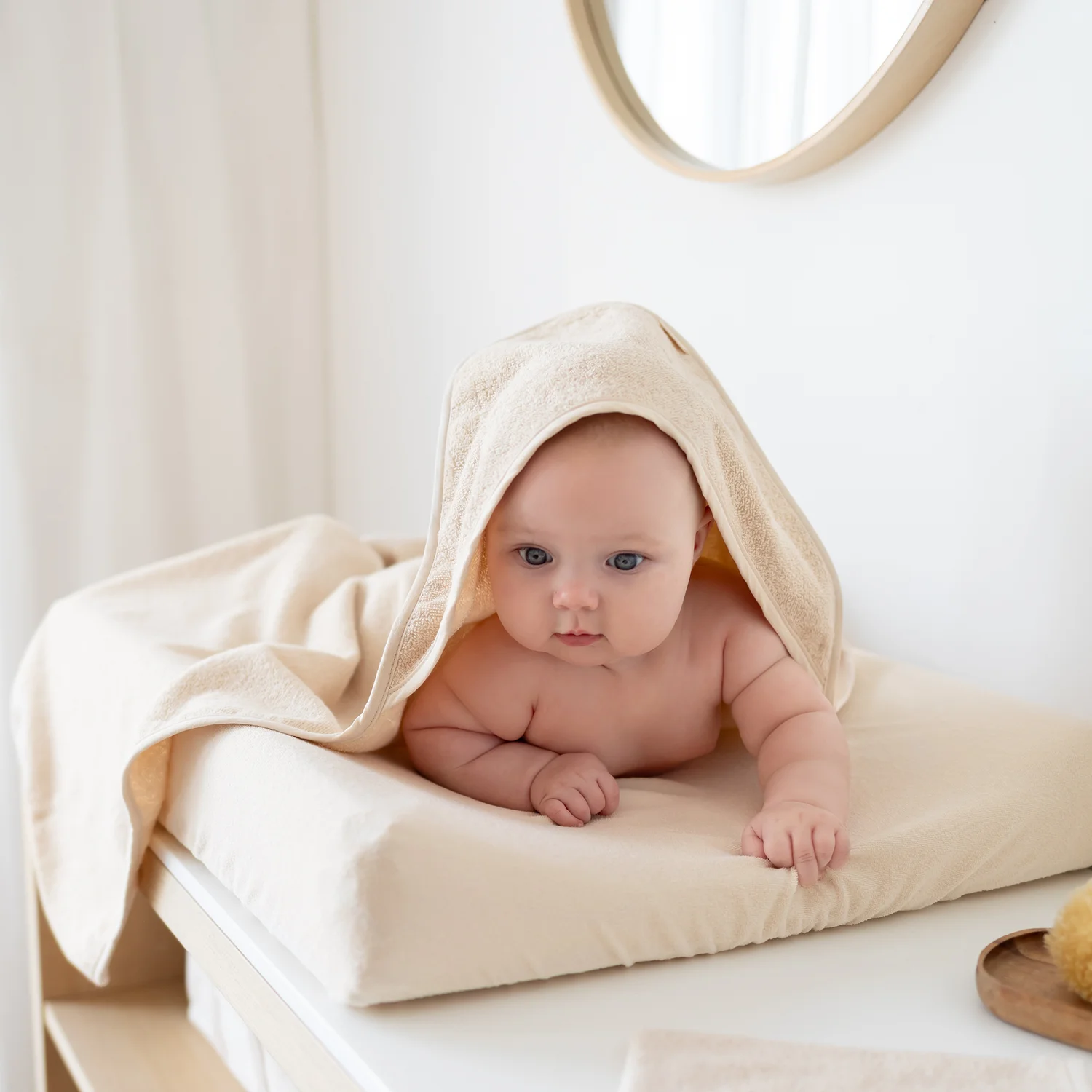 Cape de bain Éponge confort 90x90cm Cream (Bemini) – Image 2
