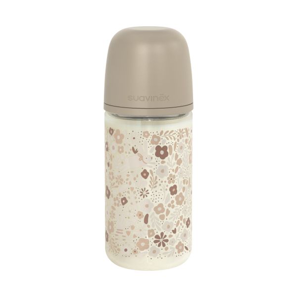 Biberon en verre 240ml tetine SXPro M - Wonderland Liberty Beige (Suavinex)